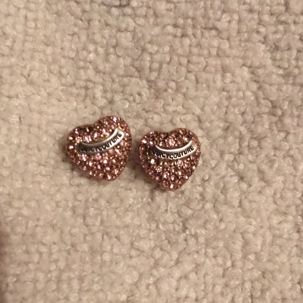 Juicy Couture pink heart earrings, 99% new, no box